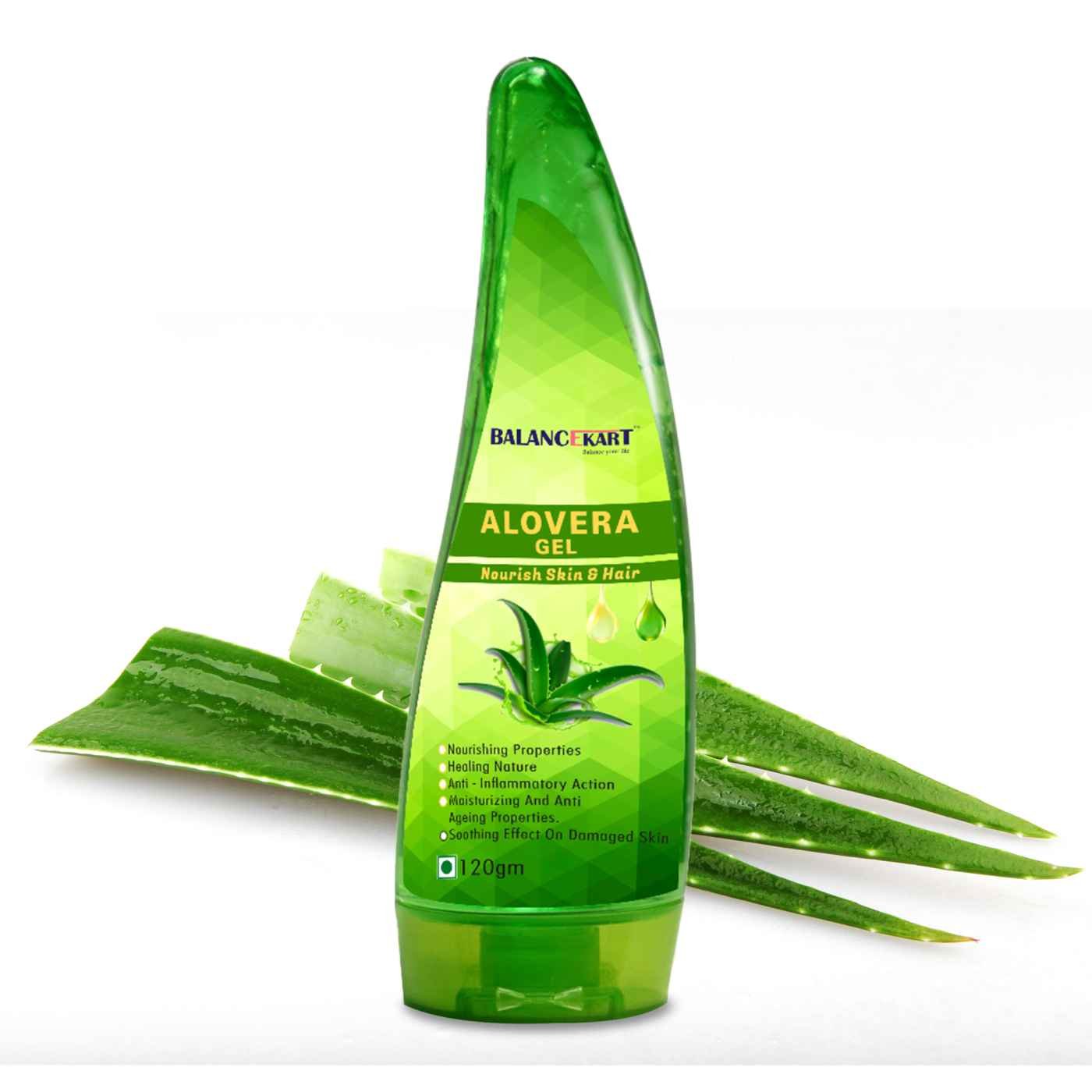 Balancekart Aloe Vera Multipurpose Beauty Gel for Hair & Skin 120gm - Skin Softening, Dark Circles Treatment
