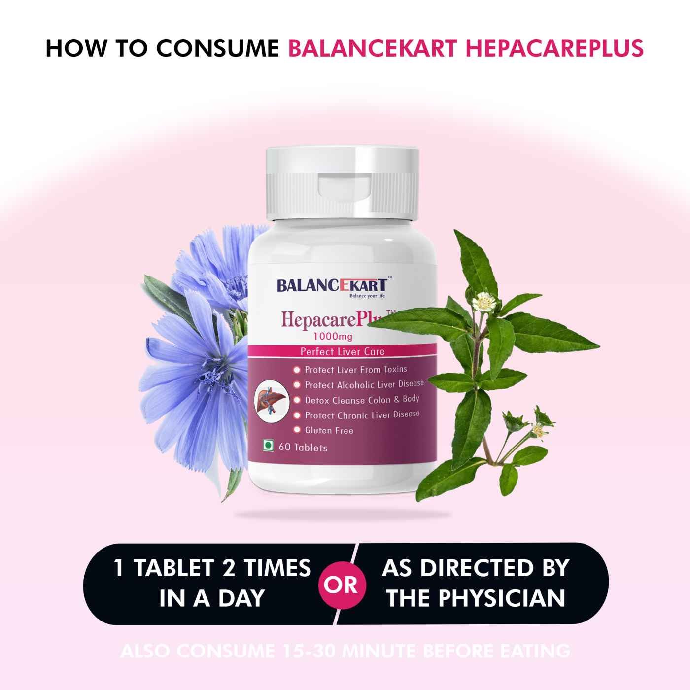 Hepacare Plus (60 Tablets) Liver Care - A perfect Liver care & Detox Ayurvedic and natural Herbs